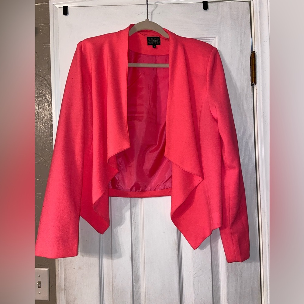 Hot pink cropped blazer